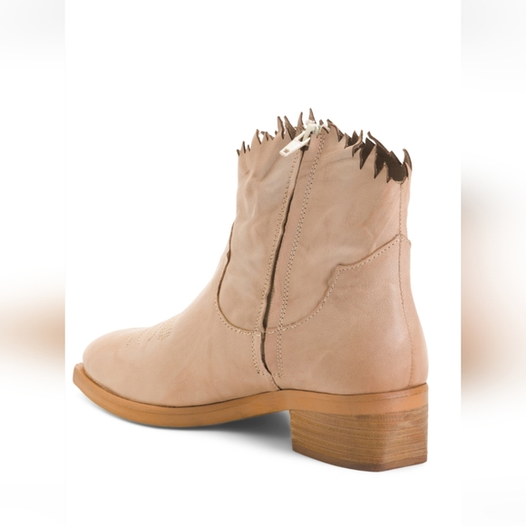 ROAN DIABOLICAL Leather Ankle BOOTS brand new SIDE ZIP  size 8 - Picture 2 of 3